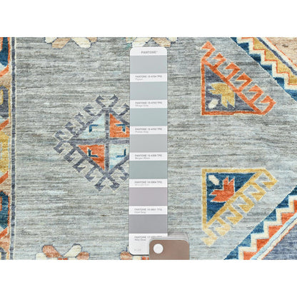 Tribal & Geometric Wool Hand Knotted Rug Grey 10.0x13.7 -O082032