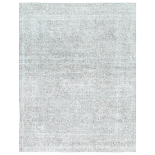 Overdyed & Vintage Wool Hand Knotted Rug Grey Gray 9.7X12.4 -O082095