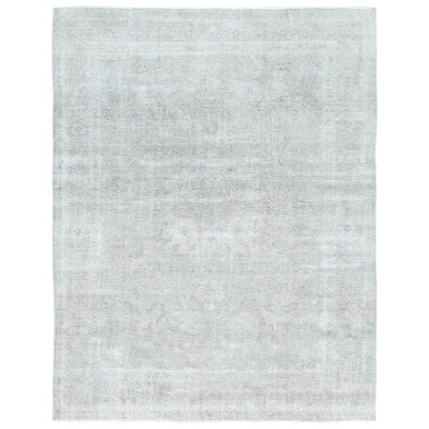 Overdyed & Vintage Wool Hand Knotted Rug Grey Gray 9.7X12.4 -O082095