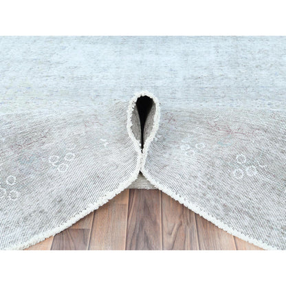 Overdyed & Vintage Wool Hand Knotted Rug Grey Gray 9.7X12.4 -O082095