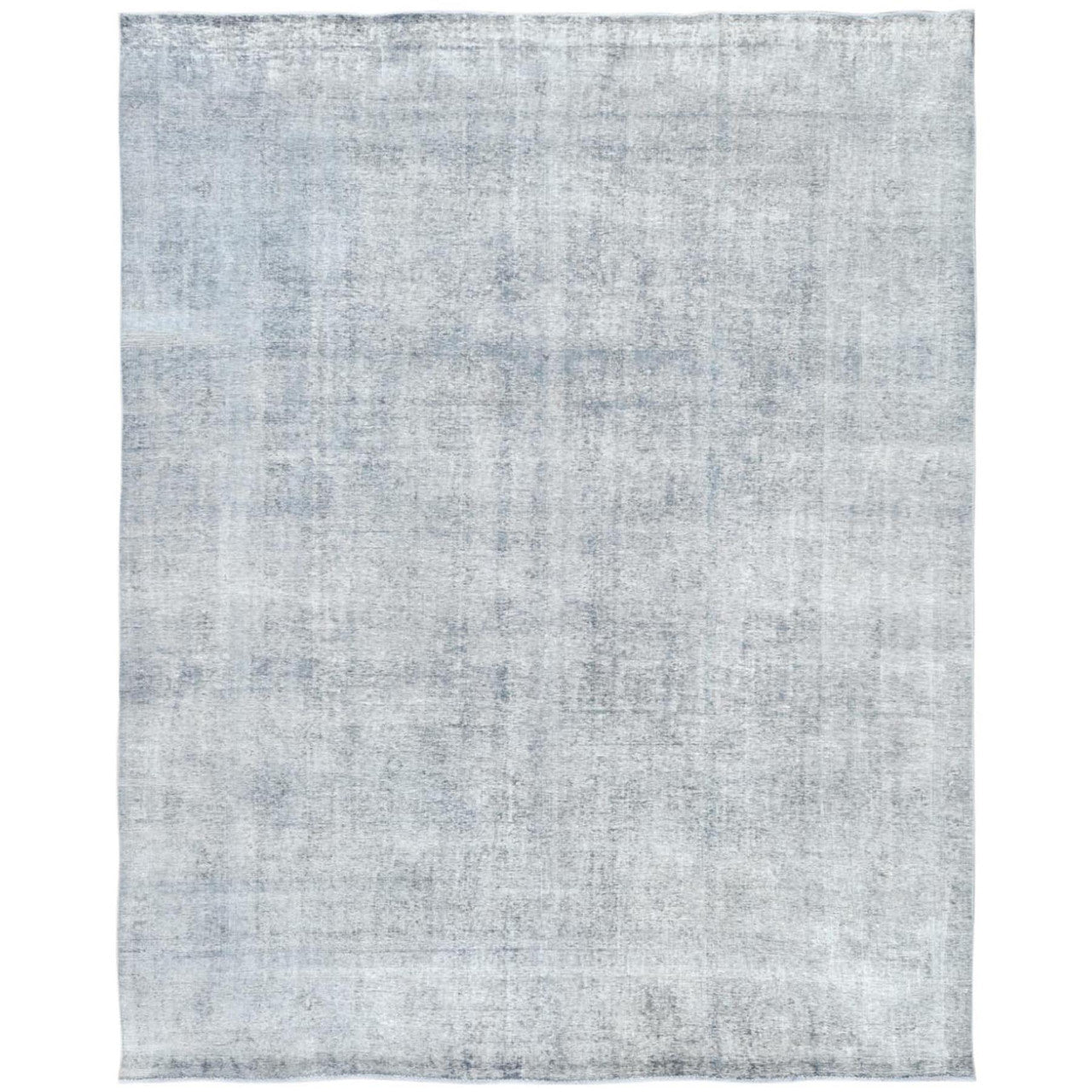 Overdyed & Vintage Wool Hand Knotted Rug Grey No Border 9.5X12.2 -O082097