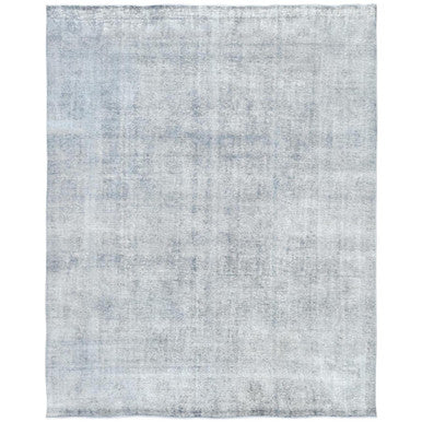 Overdyed & Vintage Wool Hand Knotted Rug Grey No Border 9.5X12.2 -O082097