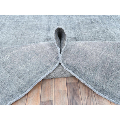 Overdyed & Vintage Wool Hand Knotted Rug Grey No Border 9.5X12.2 -O082097