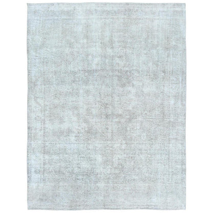 Overdyed & Vintage Wool Hand Knotted Rug Grey No Border 9.1X12.3 -O082103