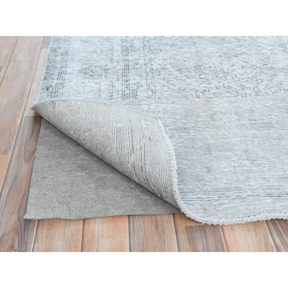 Overdyed & Vintage Wool Hand Knotted Rug Grey No Border 9.1X12.3 -O082103