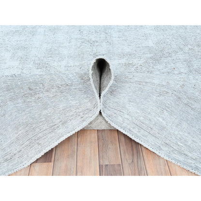 Overdyed & Vintage Wool Hand Knotted Rug Grey No Border 9.1X12.3 -O082103