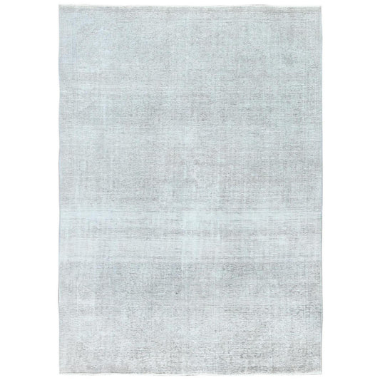 Overdyed & Vintage Wool Hand Knotted Rug Grey Gray 7.0X10.2 -O082105