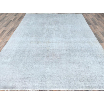 Overdyed & Vintage Wool Hand Knotted Rug Grey Gray 7.0X10.2 -O082105