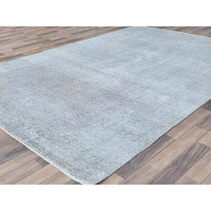 Overdyed & Vintage Wool Hand Knotted Rug Grey Gray 7.0X10.2 -O082105
