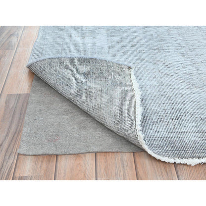 Overdyed & Vintage Wool Hand Knotted Rug Grey Gray 7.0X10.2 -O082105