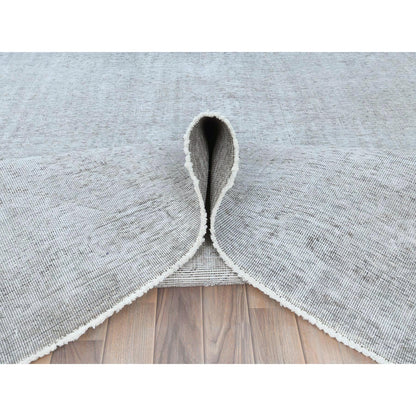 Overdyed & Vintage Wool Hand Knotted Rug Grey Gray 7.0X10.2 -O082105