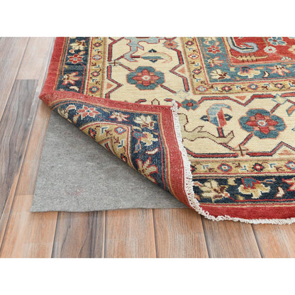 Heriz Wool Hand Knotted Rug Red Ivory 9.0X12.0 -O082151