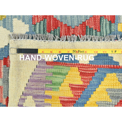 Flat Weave Wool Hand Woven Rug Multicolored Colorful 10.1X13.1 -O082247