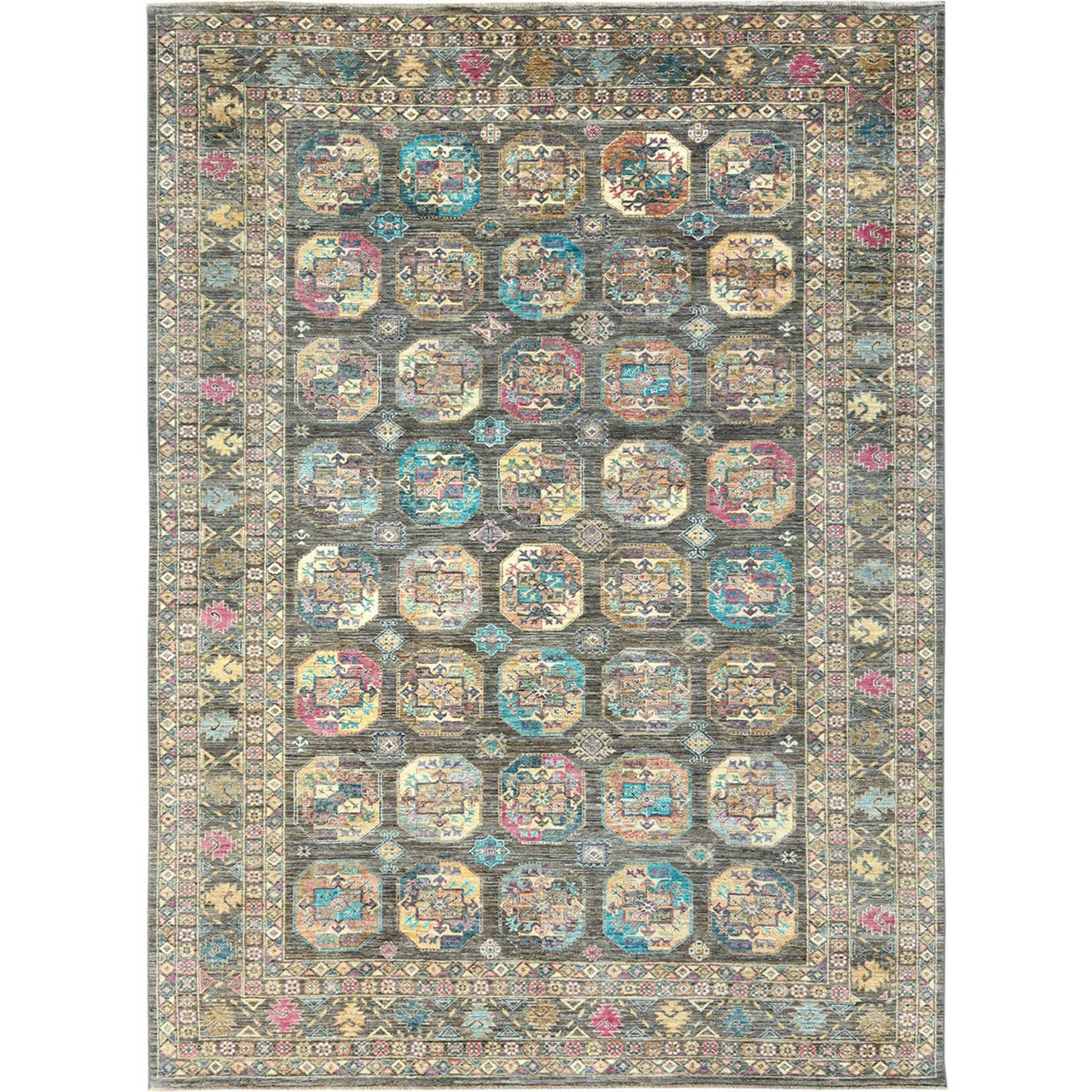 Gray 8'9" x 11'7" Kazak Hand knotted Wool Rug - Sku: O082271