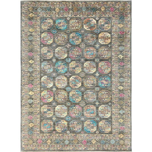 Kazak Wool Hand Knotted Rug Grey Gray 8.9X11.7 -O082271