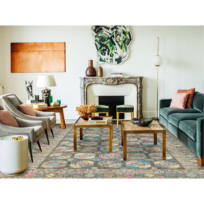 Kazak Wool Hand Knotted Rug Grey Gray 8.9X11.7 -O082271