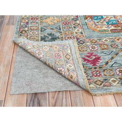 Kazak Wool Hand Knotted Rug Blue Blue 8.8X11.9 -O082273