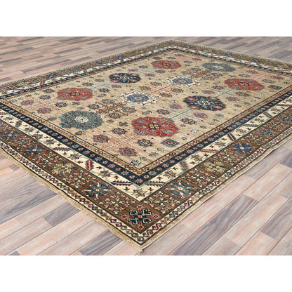 Kazak Wool Hand Knotted Rug Beige Ivory 8.0X9.9 -O082277