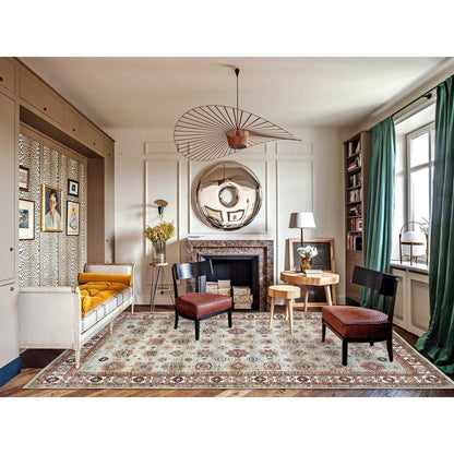 Kazak Wool Hand Knotted Rug Grey Ivory 10.0X13.6 -O082278