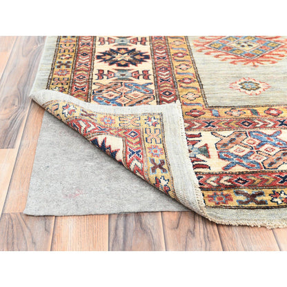 Kazak Wool Hand Knotted Rug Grey Ivory 10.0X13.6 -O082278