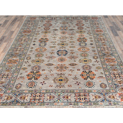 Kazak Wool Hand Knotted Rug Grey Gray 6.1X9.1 -O082279