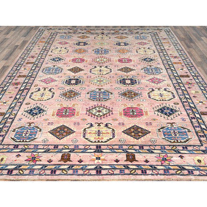 Kazak Wool Hand Knotted Rug Pink Pink 8.10X12.0 -O082289