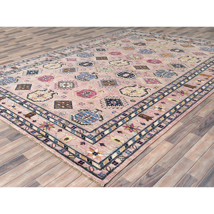 Kazak Wool Hand Knotted Rug Pink Pink 8.10X12.0 -O082289