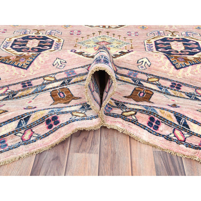 Kazak Wool Hand Knotted Rug Pink Pink 8.10X12.0 -O082289