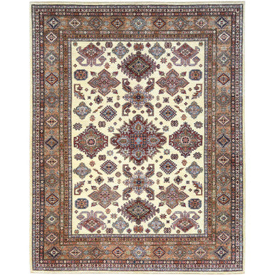 Kazak Wool Hand Knotted Rug Ivory Brown 8.2X10.3 -O082310
