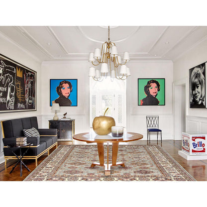 Kazak Wool Hand Knotted Rug Grey Ivory 9.0X12.4 -O082313