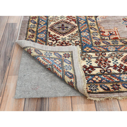 Kazak Wool Hand Knotted Rug Pink Ivory 9.5X9.9 -O082319