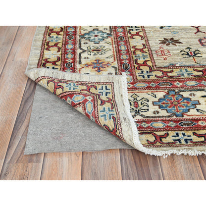 Kazak Wool Hand Knotted Rug Beige Ivory 8.0X9.6 -O082323