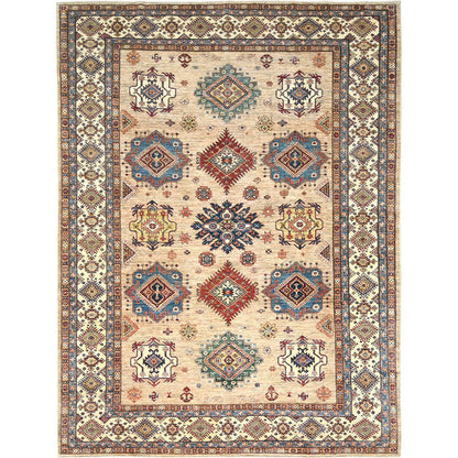 Kazak Wool Hand Knotted Rug Brown Ivory 9.0X12.0 -O082326