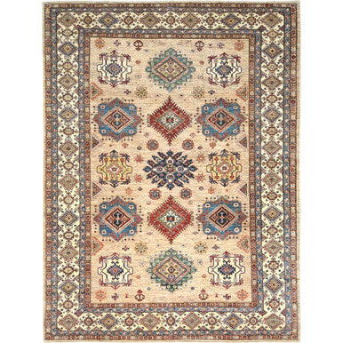 Kazak Wool Hand Knotted Rug Brown Ivory 9.0X12.0 -O082326