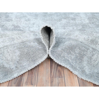 Overdyed & Vintage Wool Hand Knotted Rug Grey Gray 8.10X11.11 -O082339
