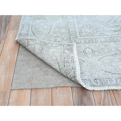 Overdyed & Vintage Wool Hand Knotted Rug Grey No Border 9.4X12.3 -O082340