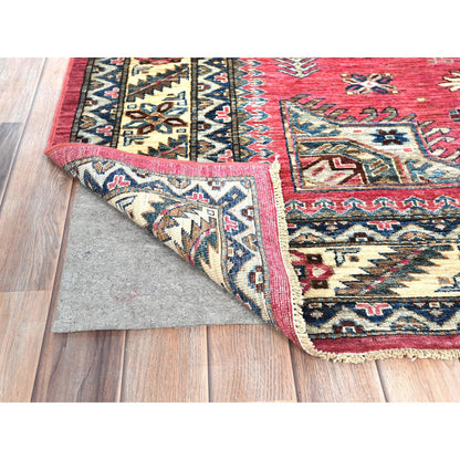 Kazak Wool Hand Knotted Rug Pink Ivory 6.0X8.9 -O082390
