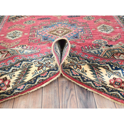 Kazak Wool Hand Knotted Rug Pink Ivory 6.0X8.9 -O082390