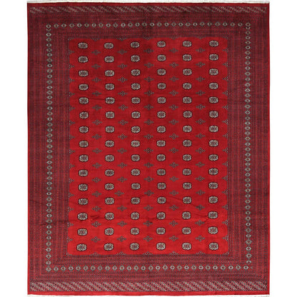 Tribal & Geometric Wool Hand Knotted Rug Red Rich Red 12.2X15.1 -O082392