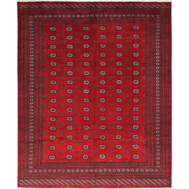 Tribal & Geometric Wool Hand Knotted Rug Red Rich Red 12.2X15.1 -O082392