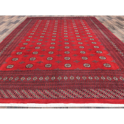 Tribal & Geometric Wool Hand Knotted Rug Red Rich Red 12.2X15.1 -O082392
