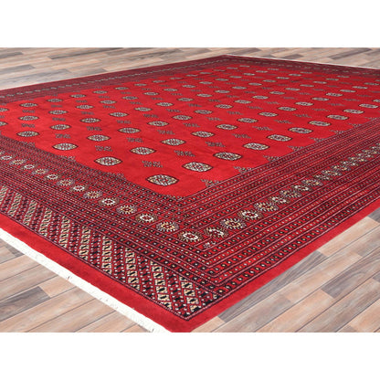 Tribal & Geometric Wool Hand Knotted Rug Red Rich Red 12.2X15.1 -O082392