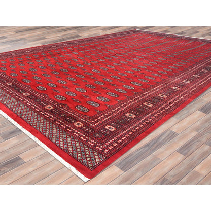 Tribal & Geometric Wool Hand Knotted Rug Red Rich Red 12.0X17.10 -O082395