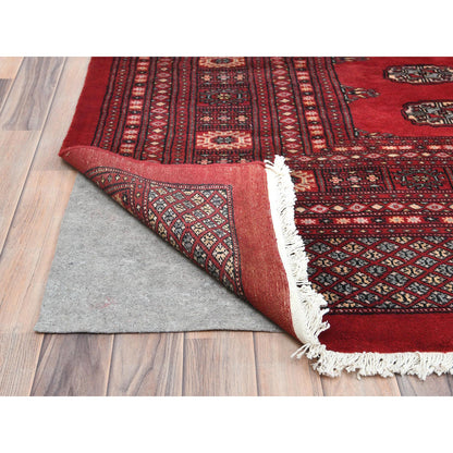 Tribal & Geometric Wool Hand Knotted Rug Red Rich Red 12.0X17.10 -O082395