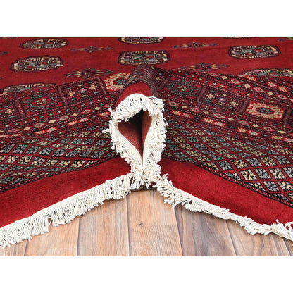 Tribal & Geometric Wool Hand Knotted Rug Red Rich Red 12.0X17.10 -O082395