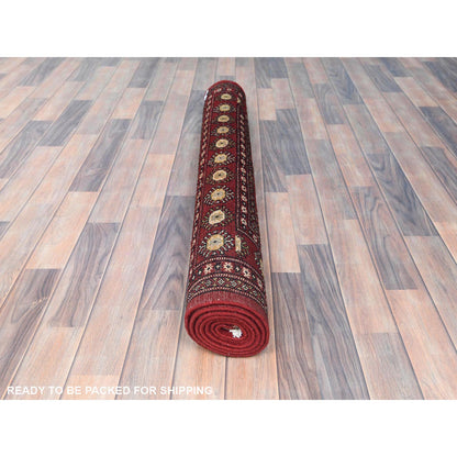 Tribal & Geometric Wool Hand Knotted Rug Red Rich Red 4.2X6.6 -O082415