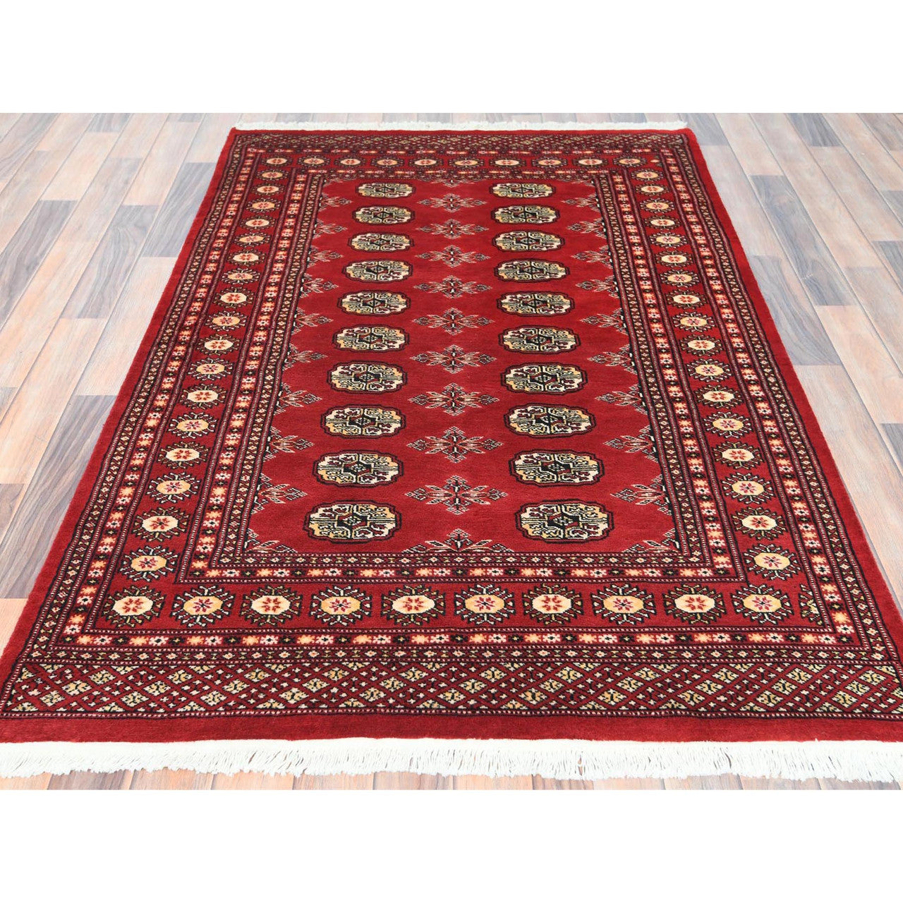 Tribal & Geometric Wool Hand Knotted Rug Red Red 4.0X6.3 -O082418