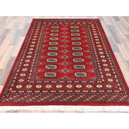Tribal & Geometric Wool Hand Knotted Rug Red Red 4.0X6.3 -O082418
