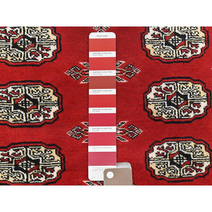 Tribal & Geometric Wool Hand Knotted Rug Red Red 4.0X6.3 -O082418