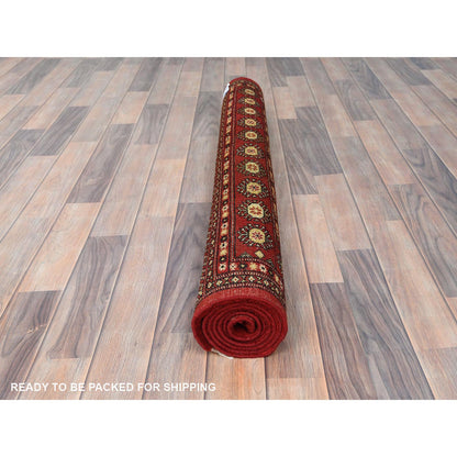 Tribal & Geometric Wool Hand Knotted Rug Red Red 4.0X6.3 -O082418